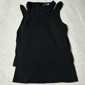 Divided Black Sleeveless Top - Size M
